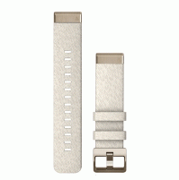 QuickFit® 20 Watch Bands - Cream heathered nylon, cream gold hardware - 010-13102-07 - Garmin